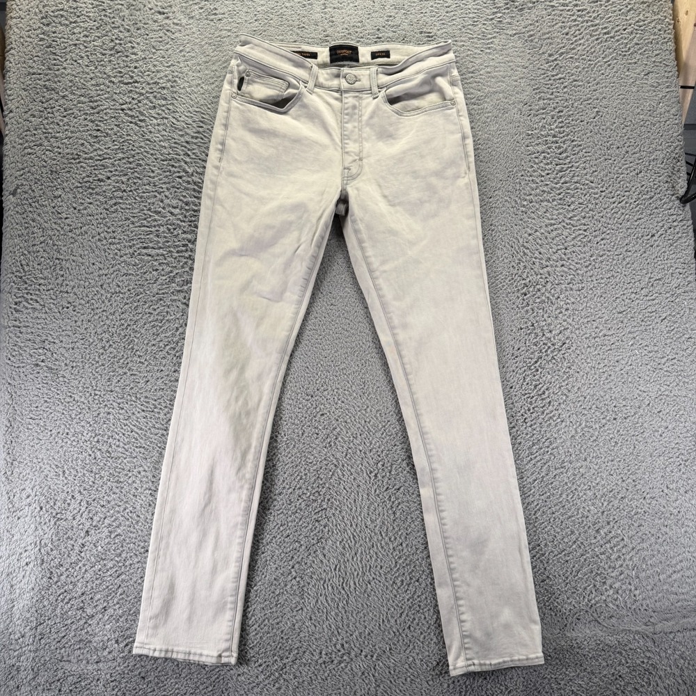 Outpost Makers Jeans Mens 32x34 Beige Cotton Denim Tapered Leg Workwear Stretch